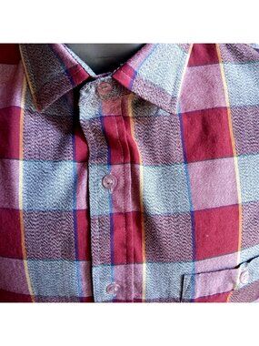 True Vintage 1980's Plaid Shirt Mens Medium Gray/Red Checker by excursions